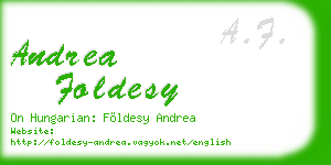 andrea foldesy business card